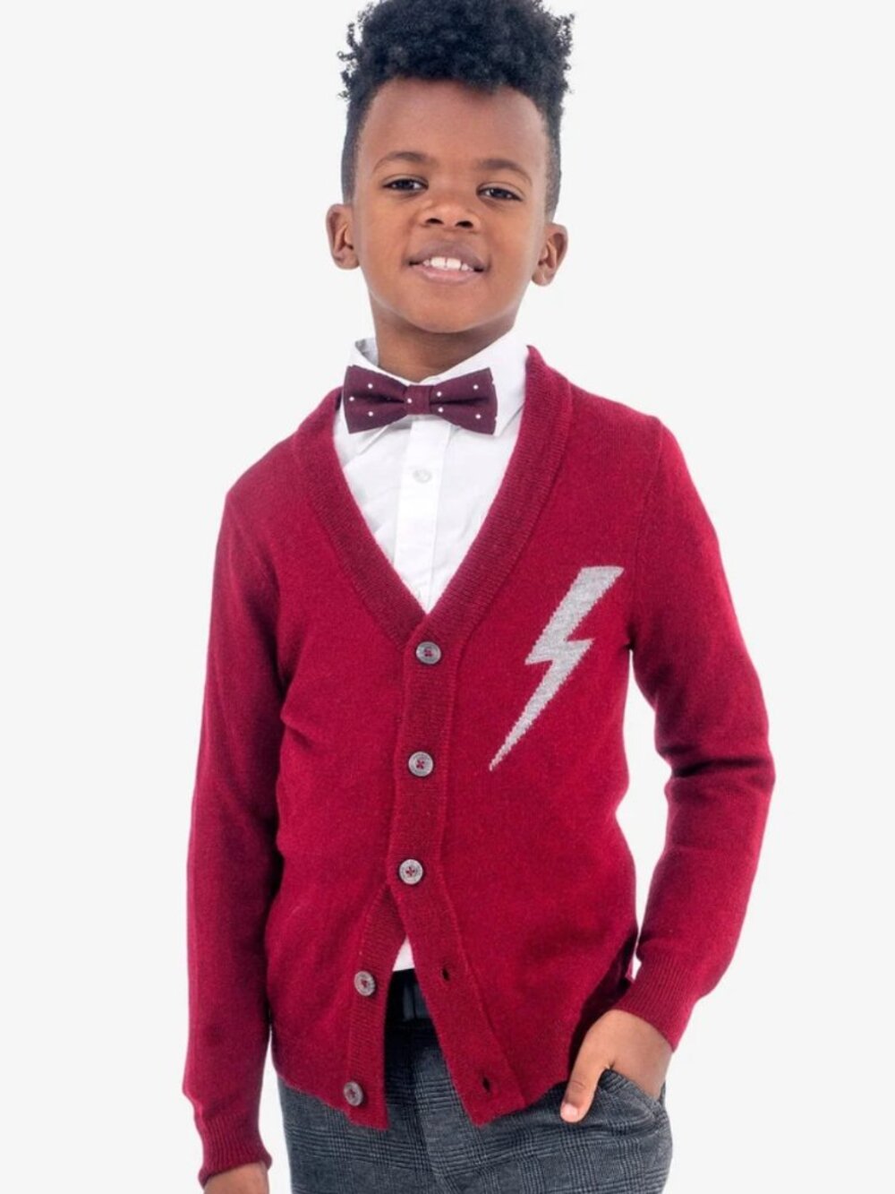 Appaman Maroon Obi Lightning Bolt Cardigan Sweater 12